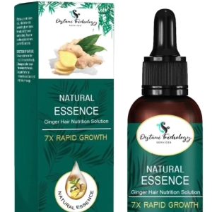 Natural Essence ginger hair nutrition solution bottle displayed with its product box.